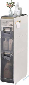 Slim Rolling Plastic Storage Cabinet