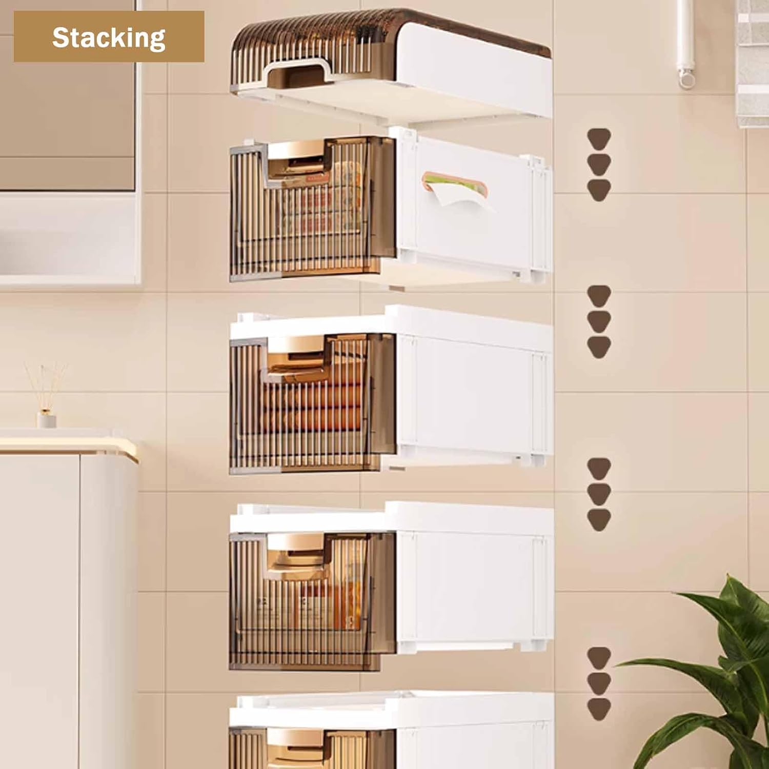 Narrow Rolling Plastic Storage Cabinet