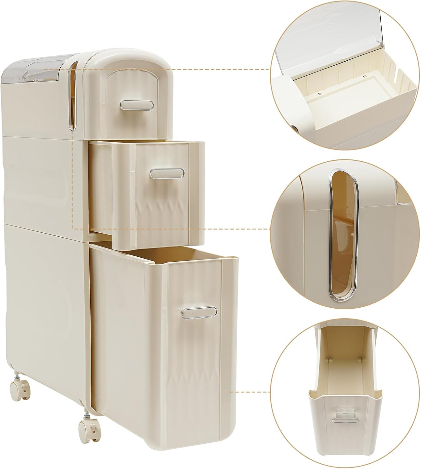 3-Tier Slim Wheeled Gap Cabinet