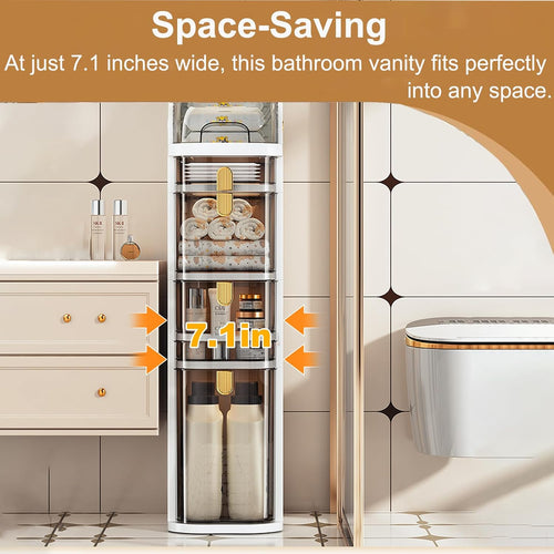 4-Tier Slim Wheeled Storage Cabinet