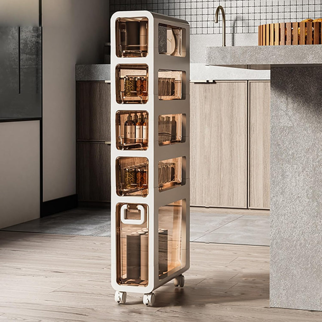 5-Tier Slim Rolling Storage Cabinet