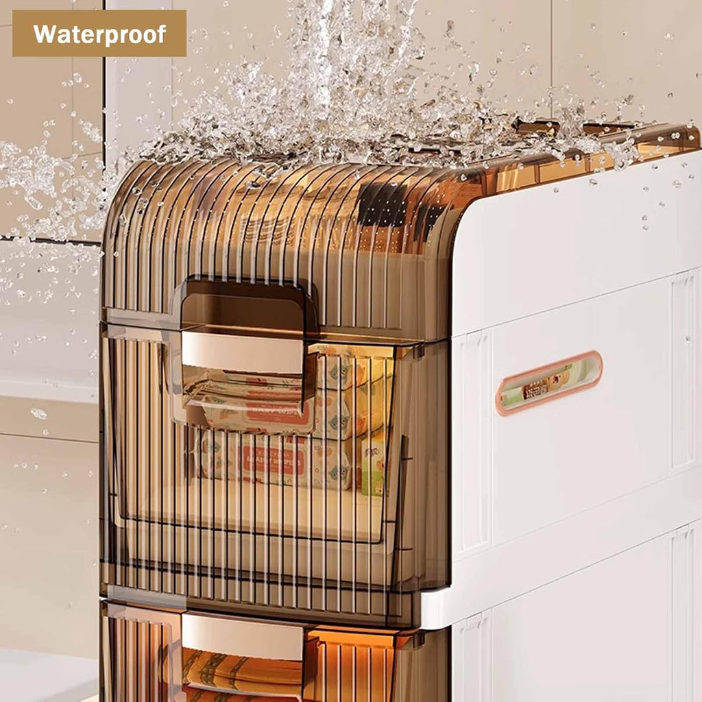 Narrow Rolling Plastic Storage Cabinet