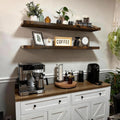 Long Rustic Wood Wall Hanging Shelves