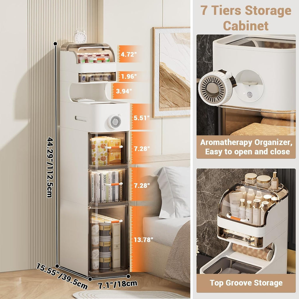 Slim Wheeled Plastic Storage Cabinet
