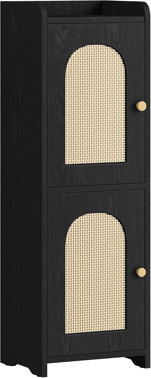 Corner Rattan Floor Storage Cabinet