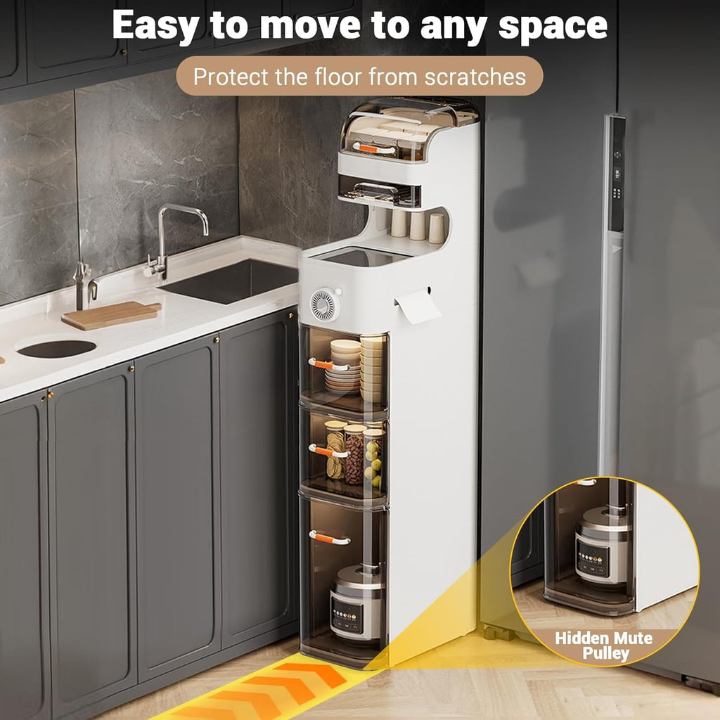 Slim Wheeled Plastic Storage Cabinet