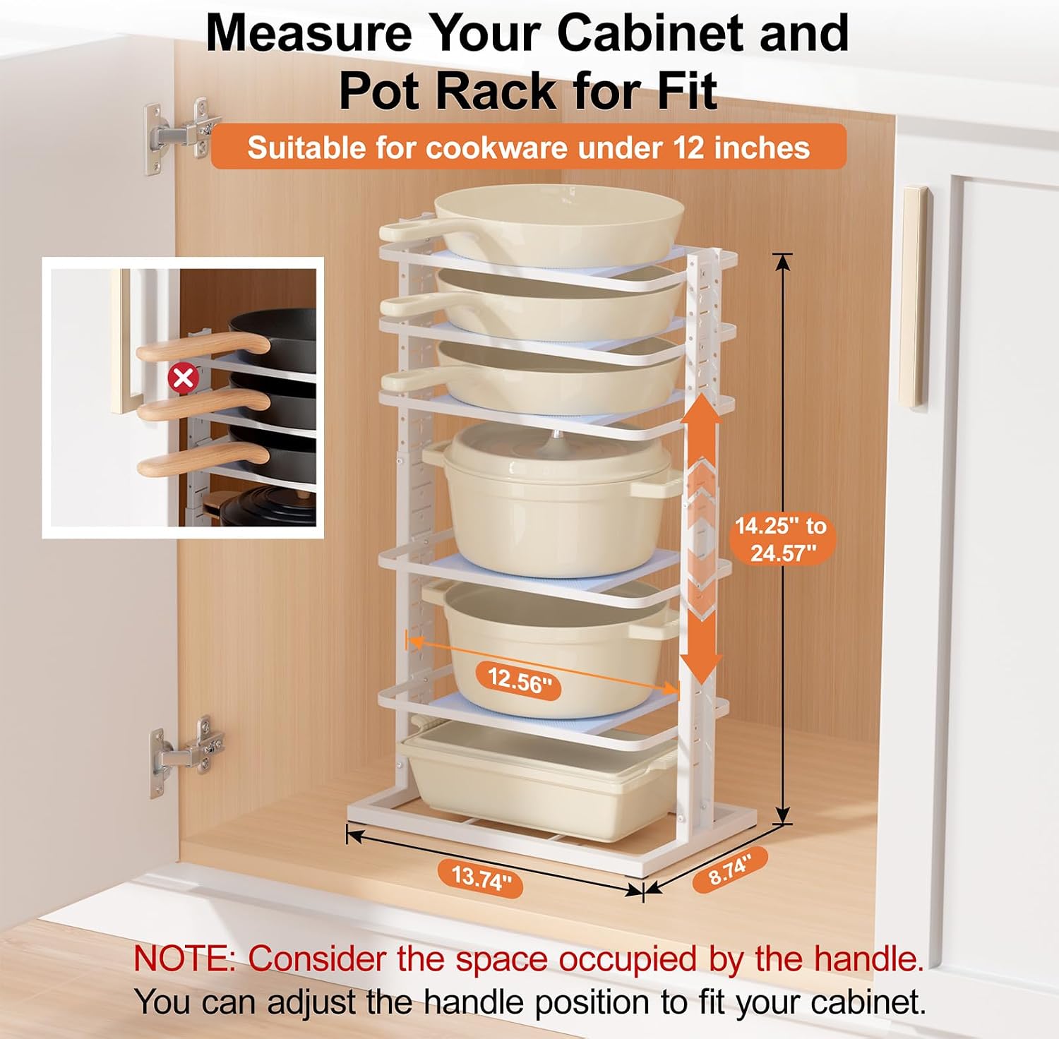 6-Tier Adjustable Kitchen Pot Rack