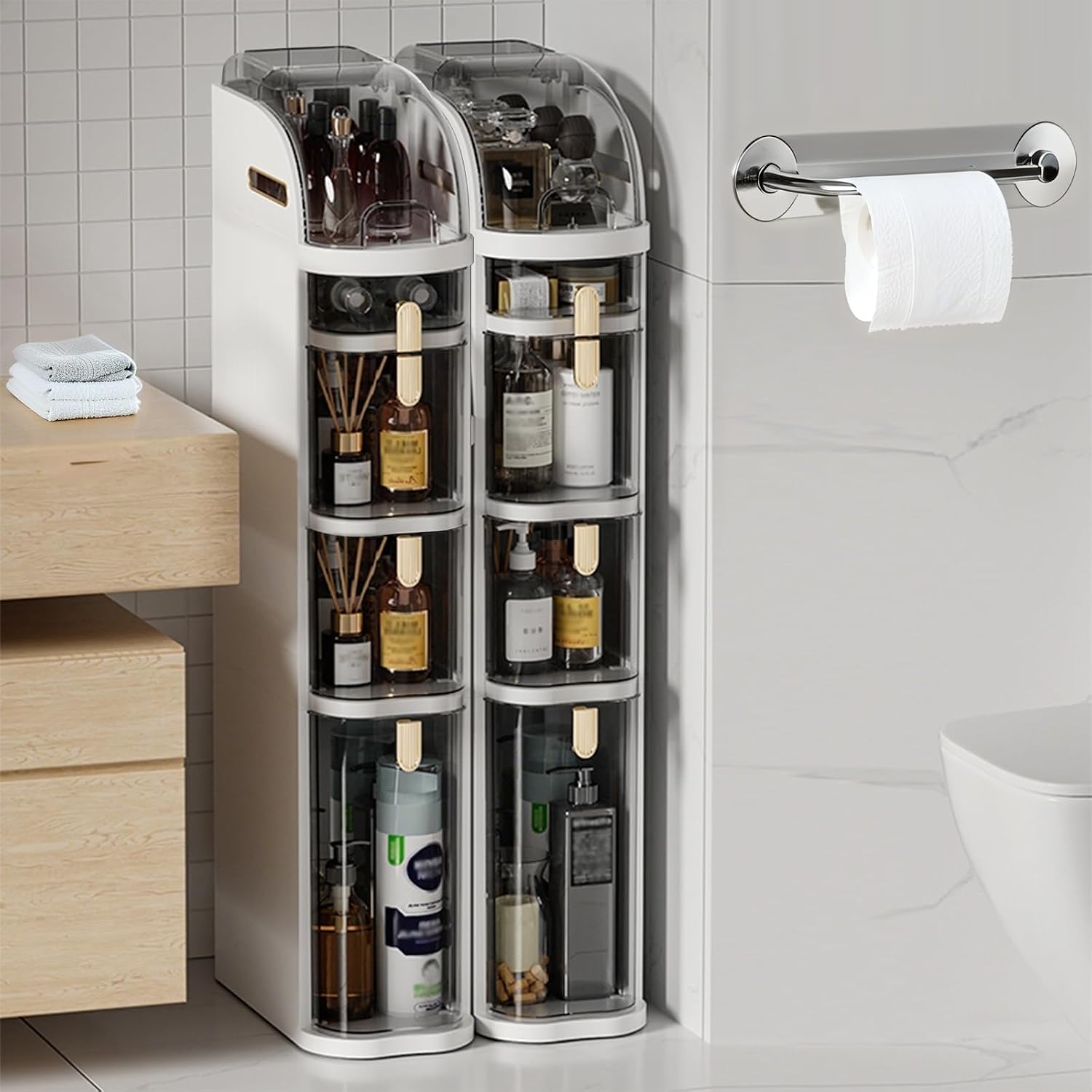 Slim Rolling Bathroom Storage Cart