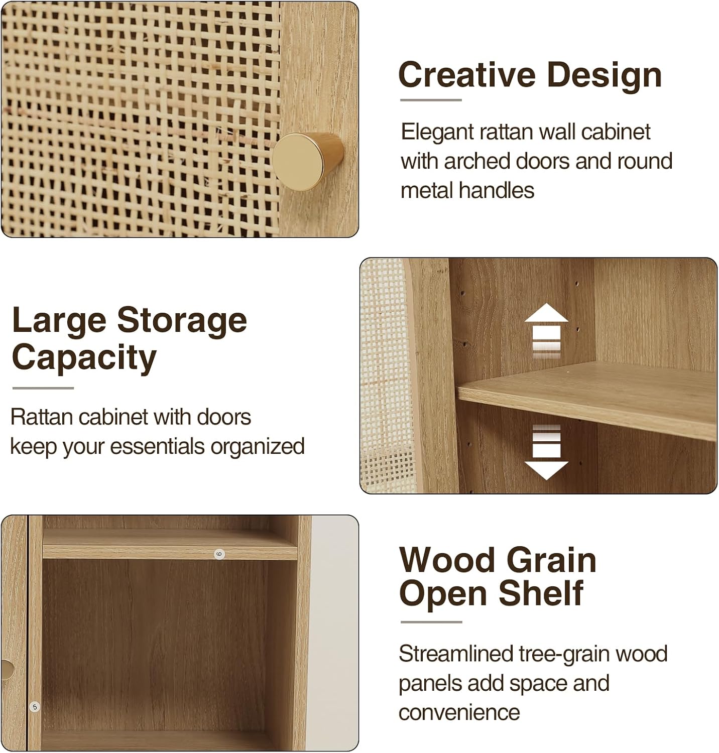 Rattan Wall Mounted Storage Cabinet