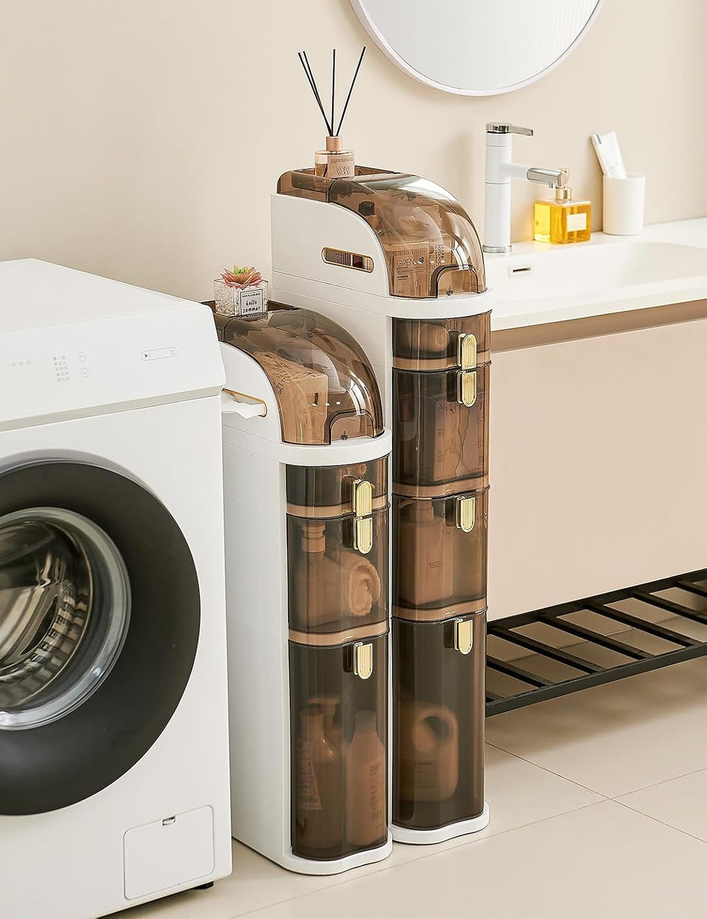 4-Tier Slim Movable Storage Cabinet