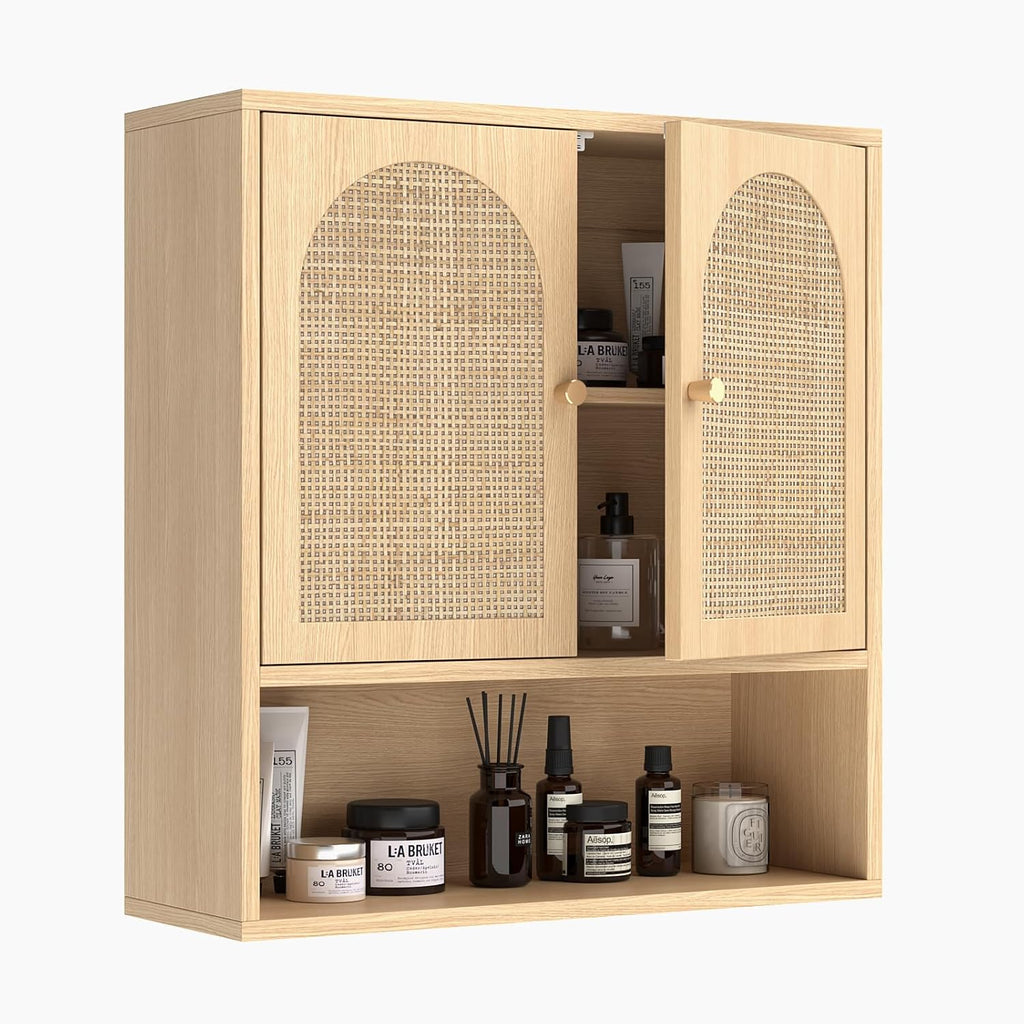 Woven Rattan Hanging Storage Cabinet
