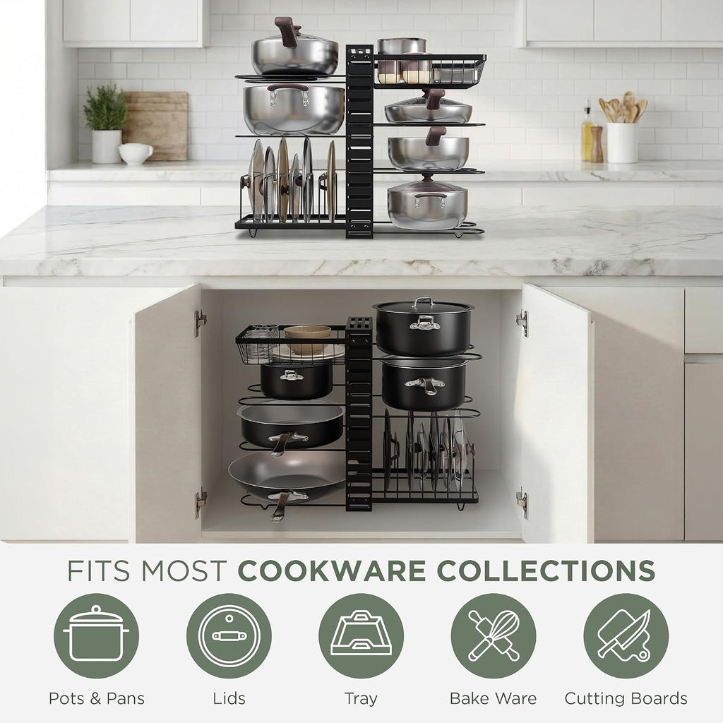 7-Tier Vertical Cookware Storage Rack