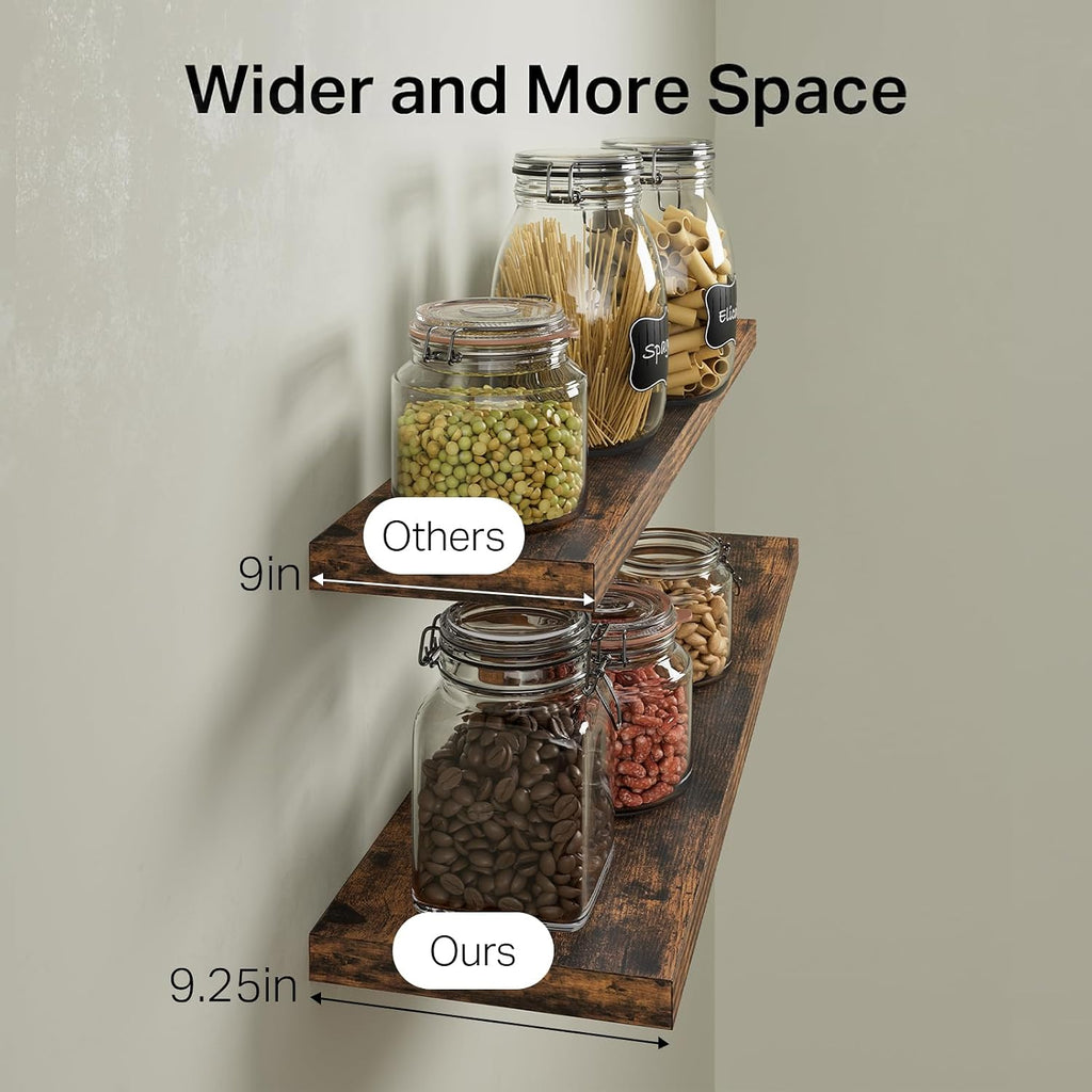 Rustic Wood Wall Mounted Shelves