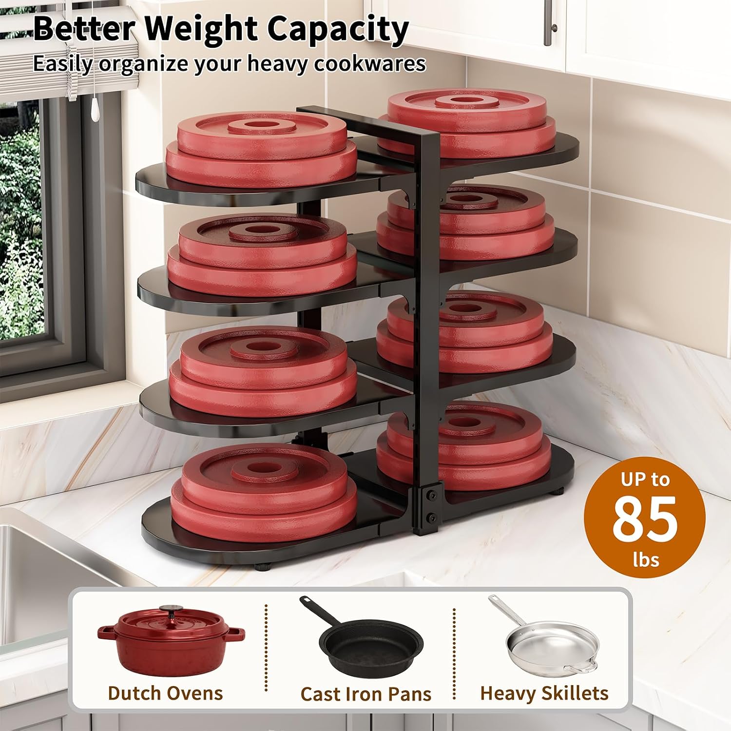 8-Tier Adjustable Cookware Organizer