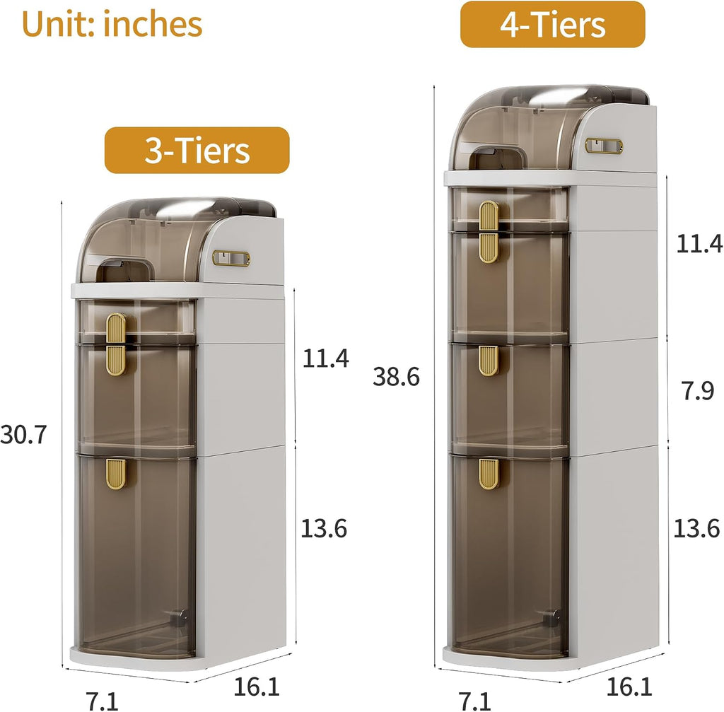 3-Tier Slim Rolling Storage Cart