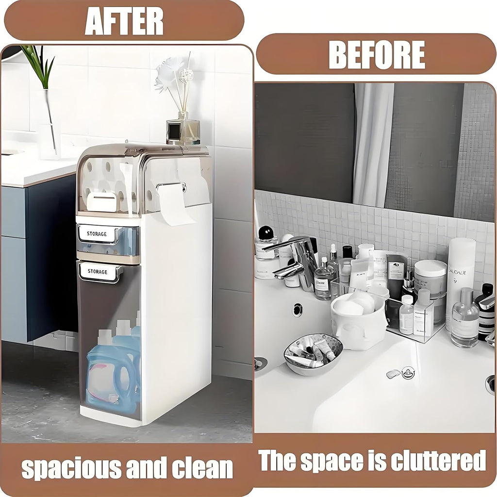 Slim Wheeled Drawer Storage Cabinet