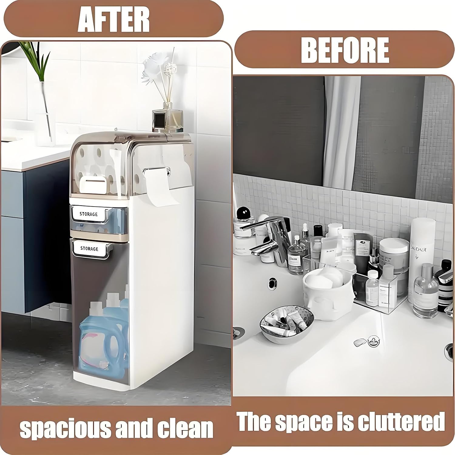 Slim Wheeled Drawer Storage Cabinet
