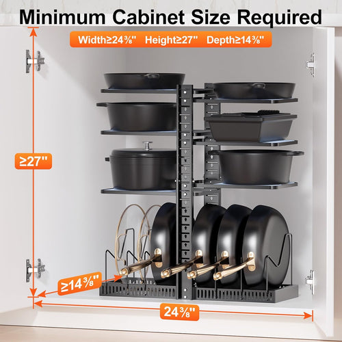 6-Tier Adjustable Kitchen Cookware Rack