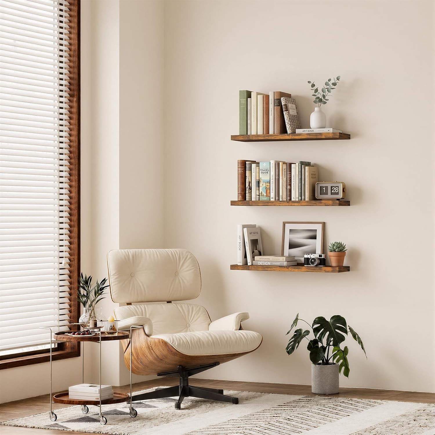 Rustic Wood Wall Mounted Shelves