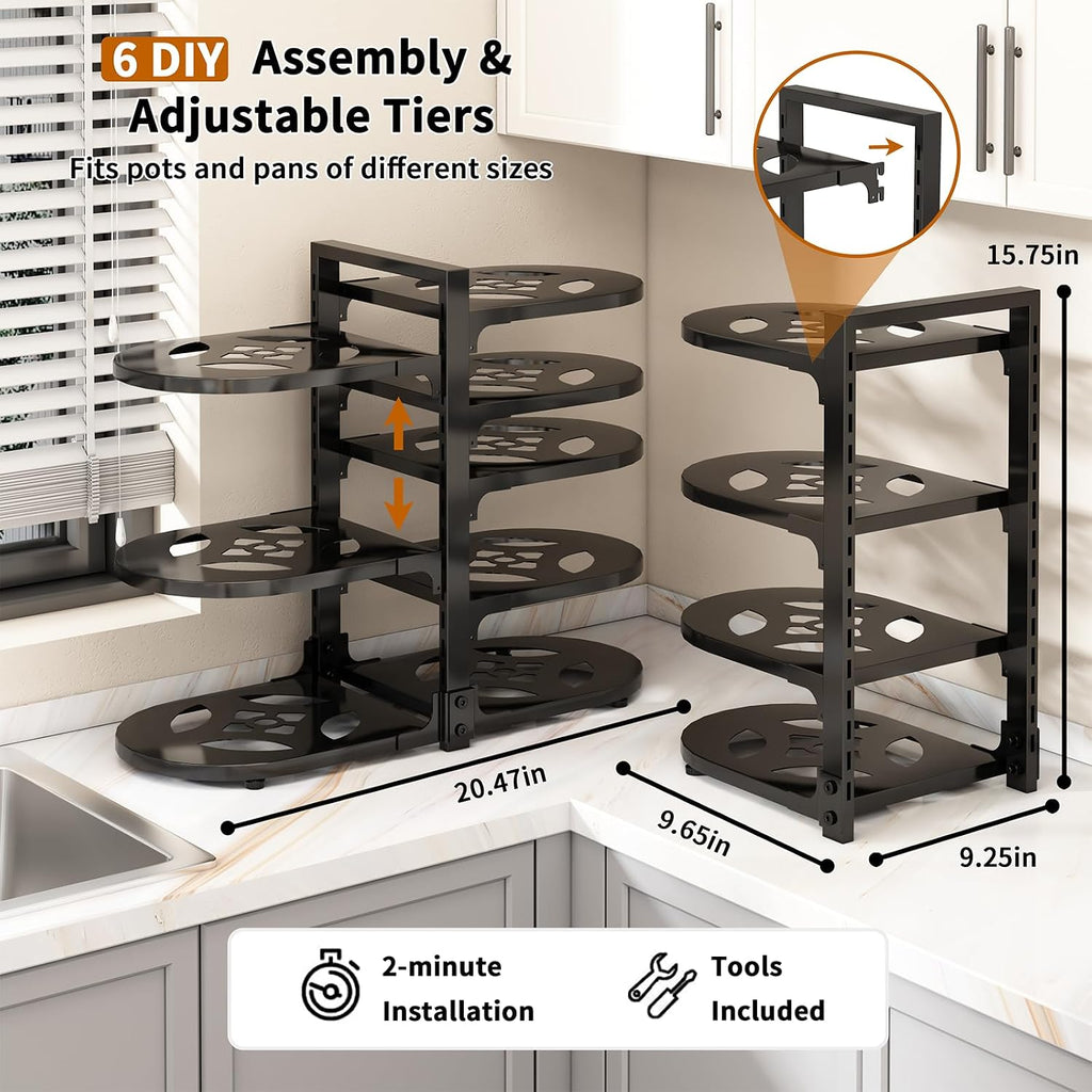 8-Tier Adjustable Cookware Organizer