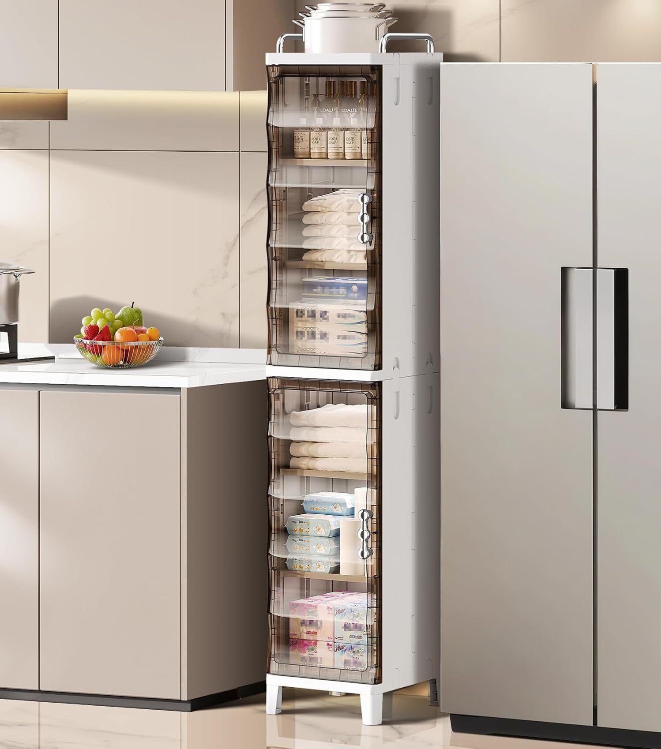 Slim Freestanding Door Storage Cabinet
