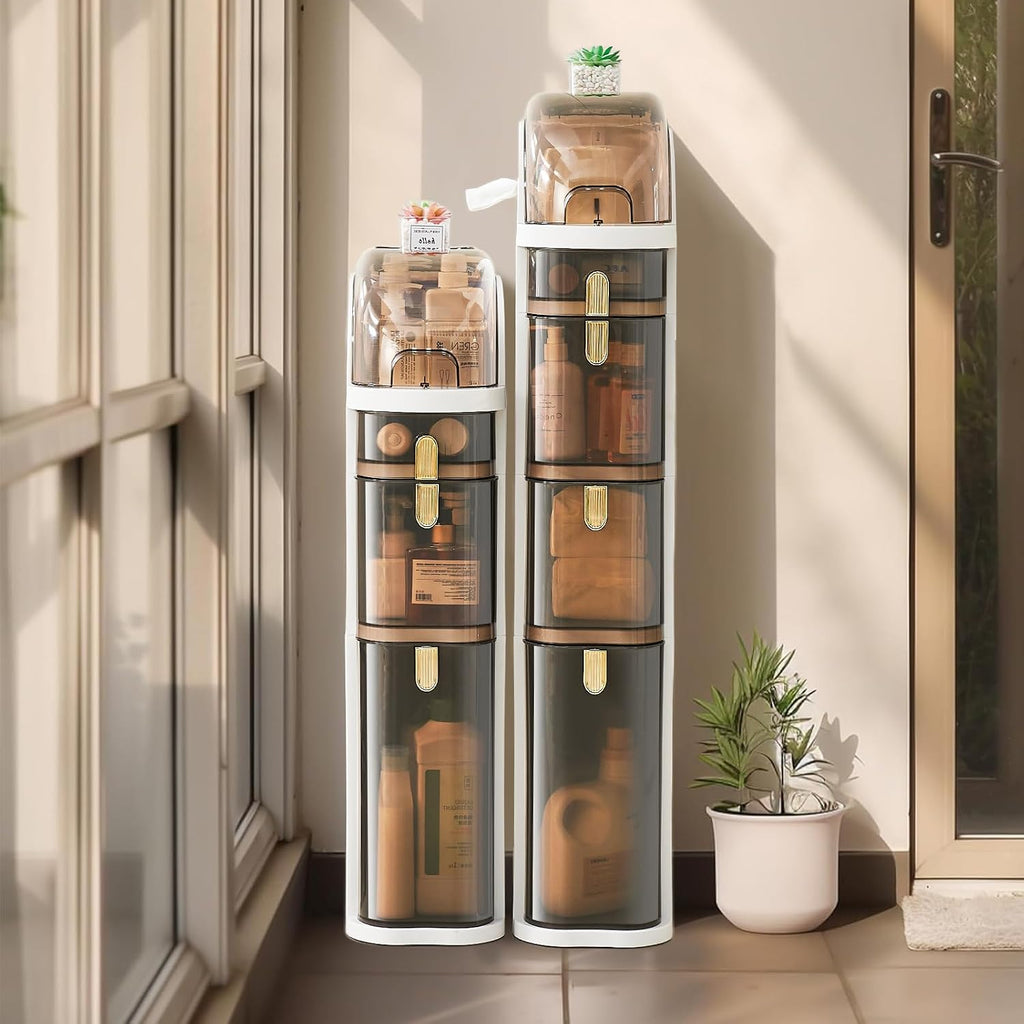 4-Tier Slim Movable Storage Cabinet