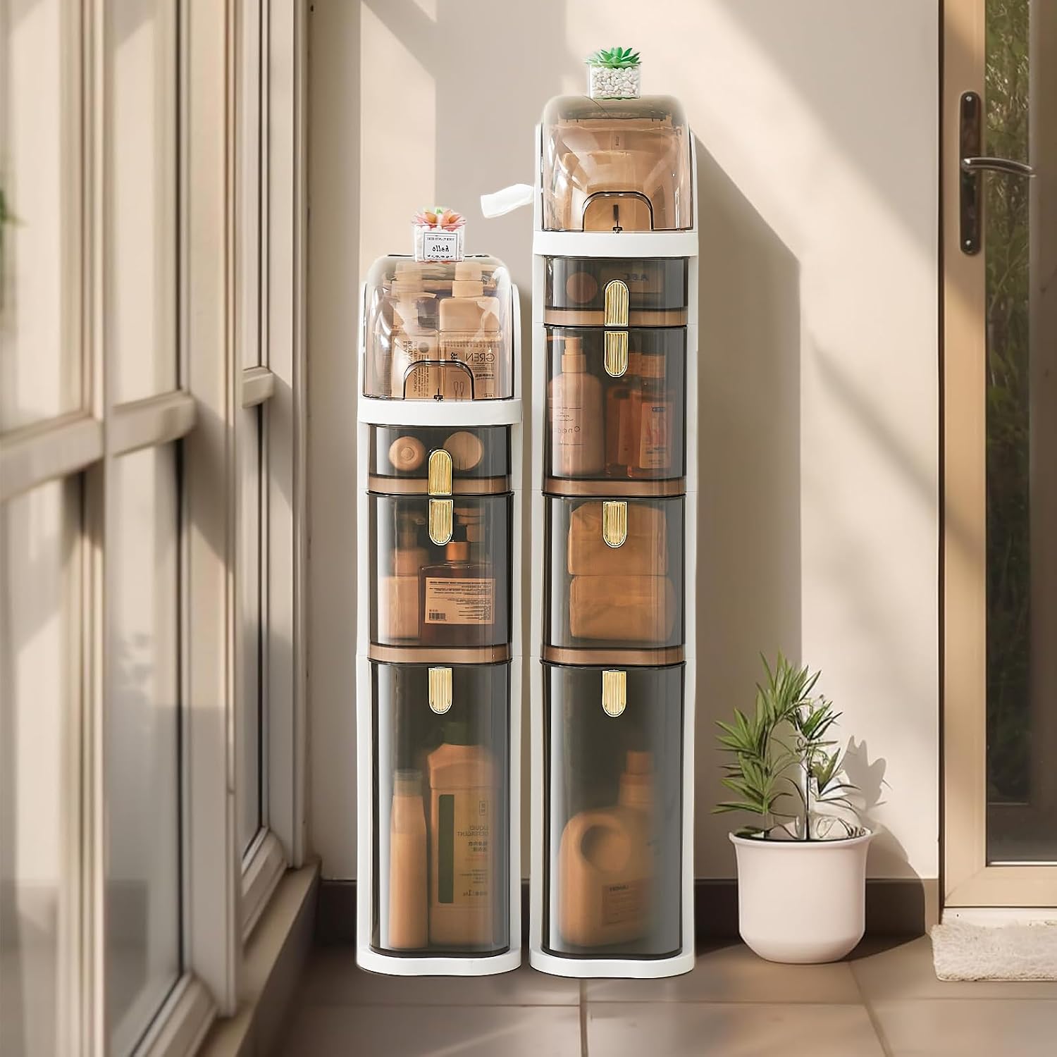 4-Tier Slim Movable Storage Cabinet