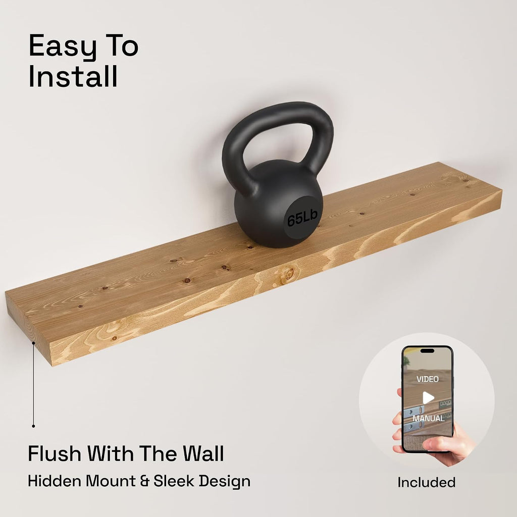 Oak Solid Wood Farmhouse Wall Shelves