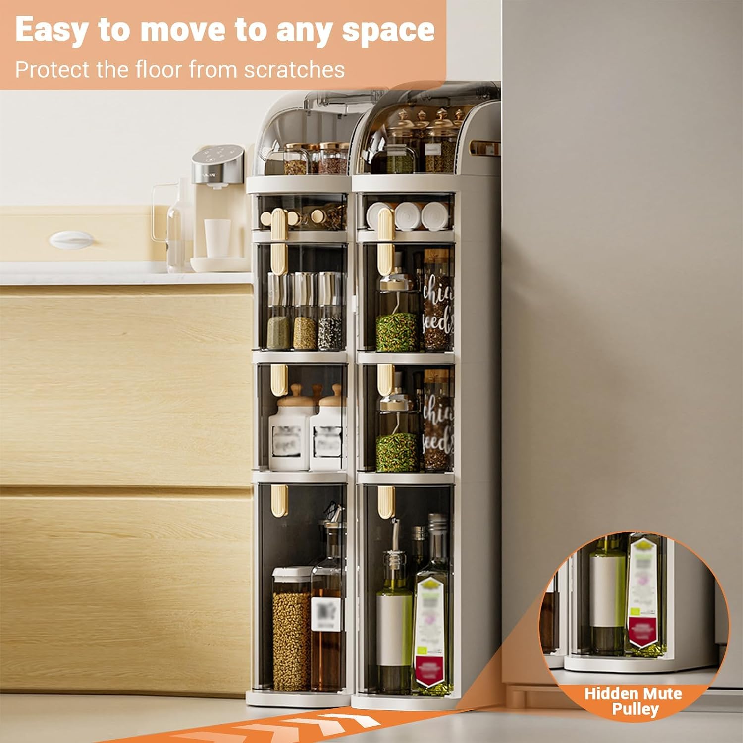 Slim Rolling Bathroom Storage Cart