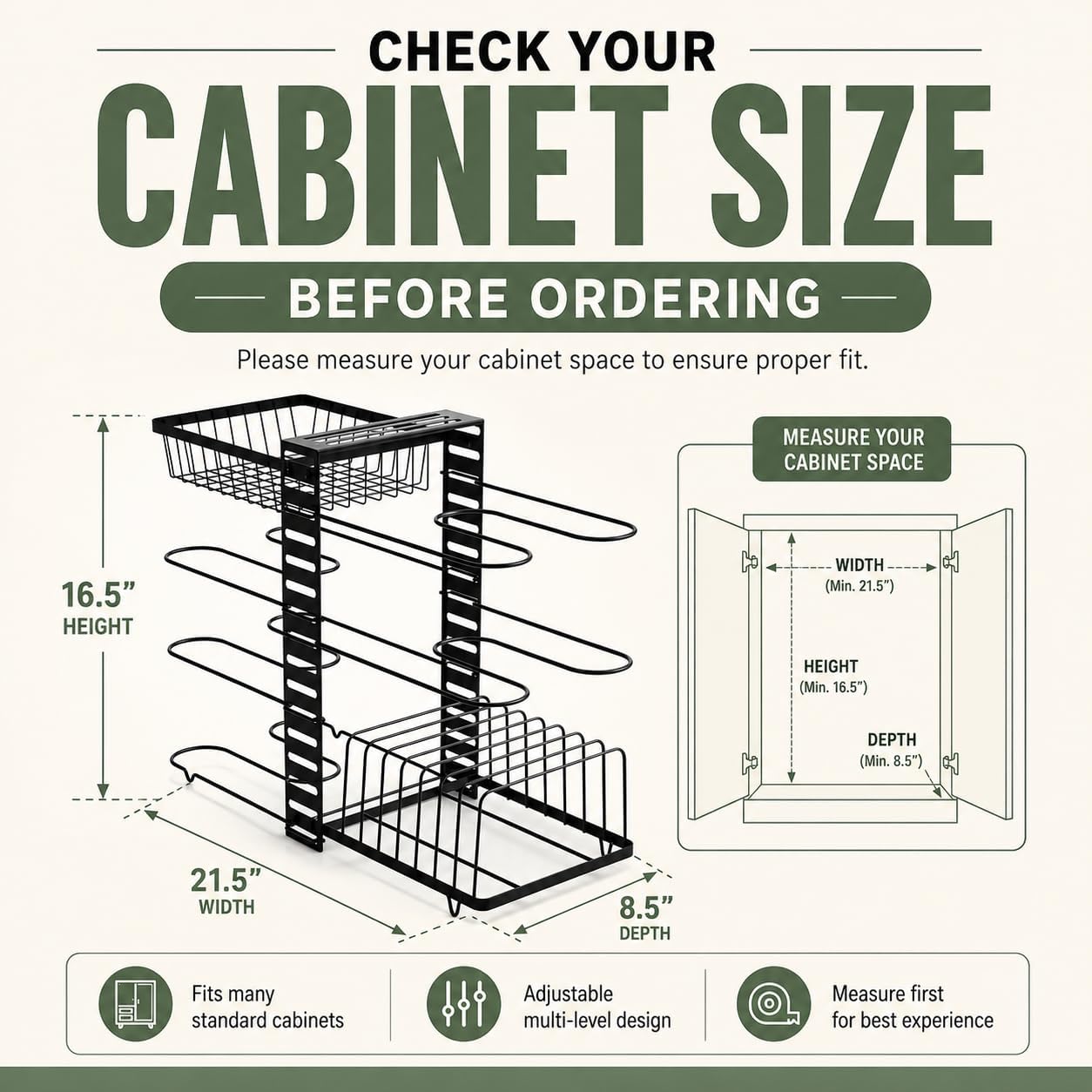 7-Tier Vertical Cookware Storage Rack