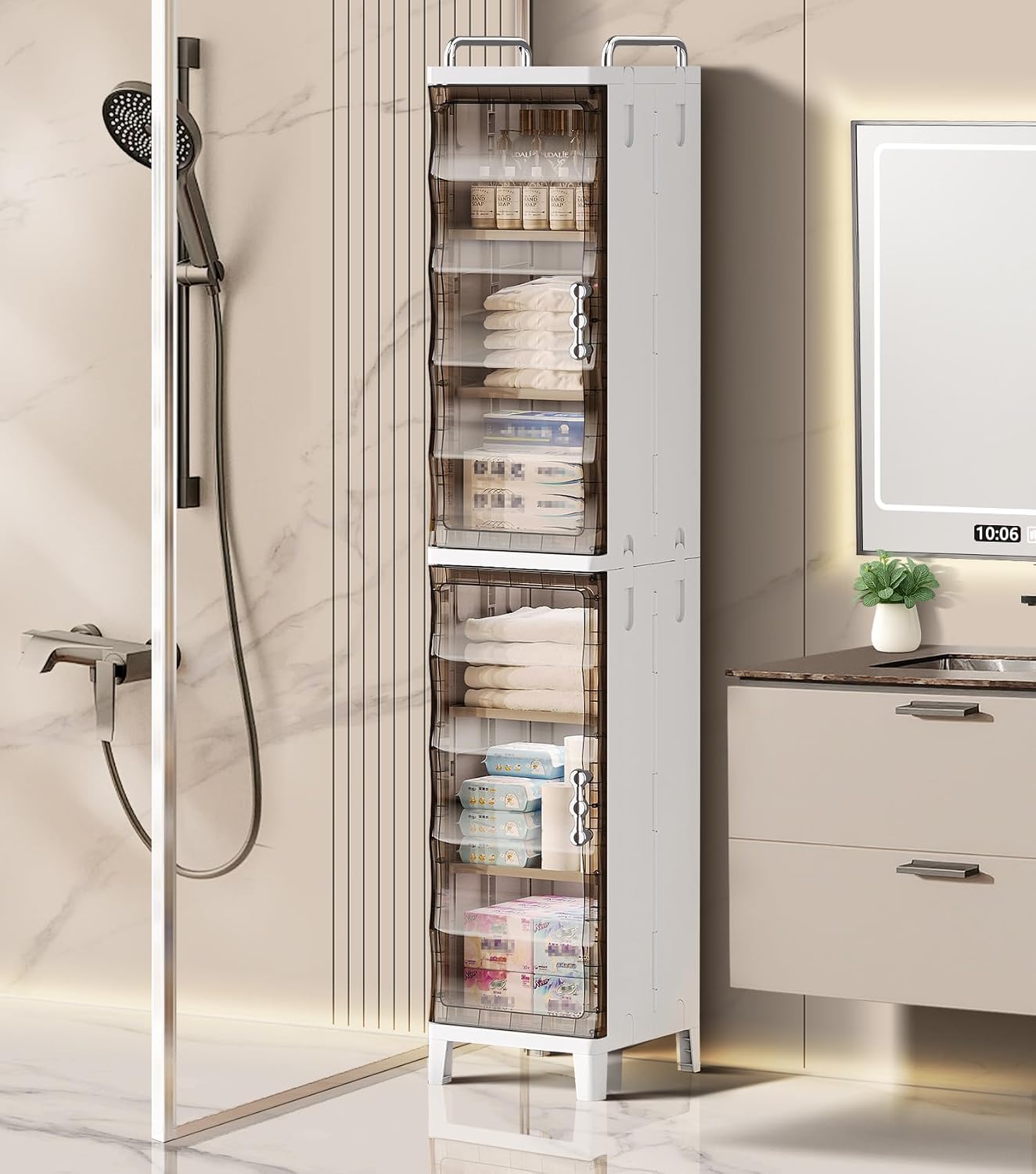 Slim Freestanding Door Storage Cabinet