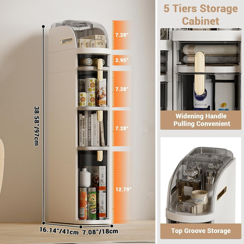 Slim Rolling Bathroom Storage Cart