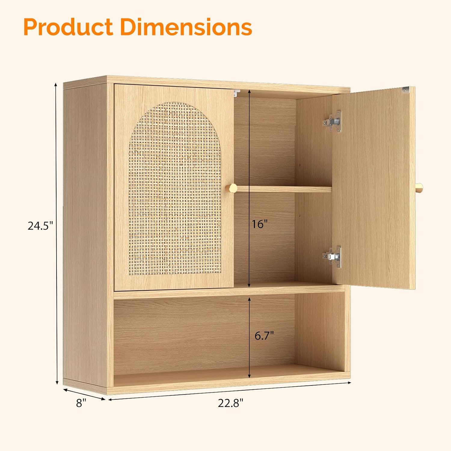 Woven Rattan Hanging Storage Cabinet