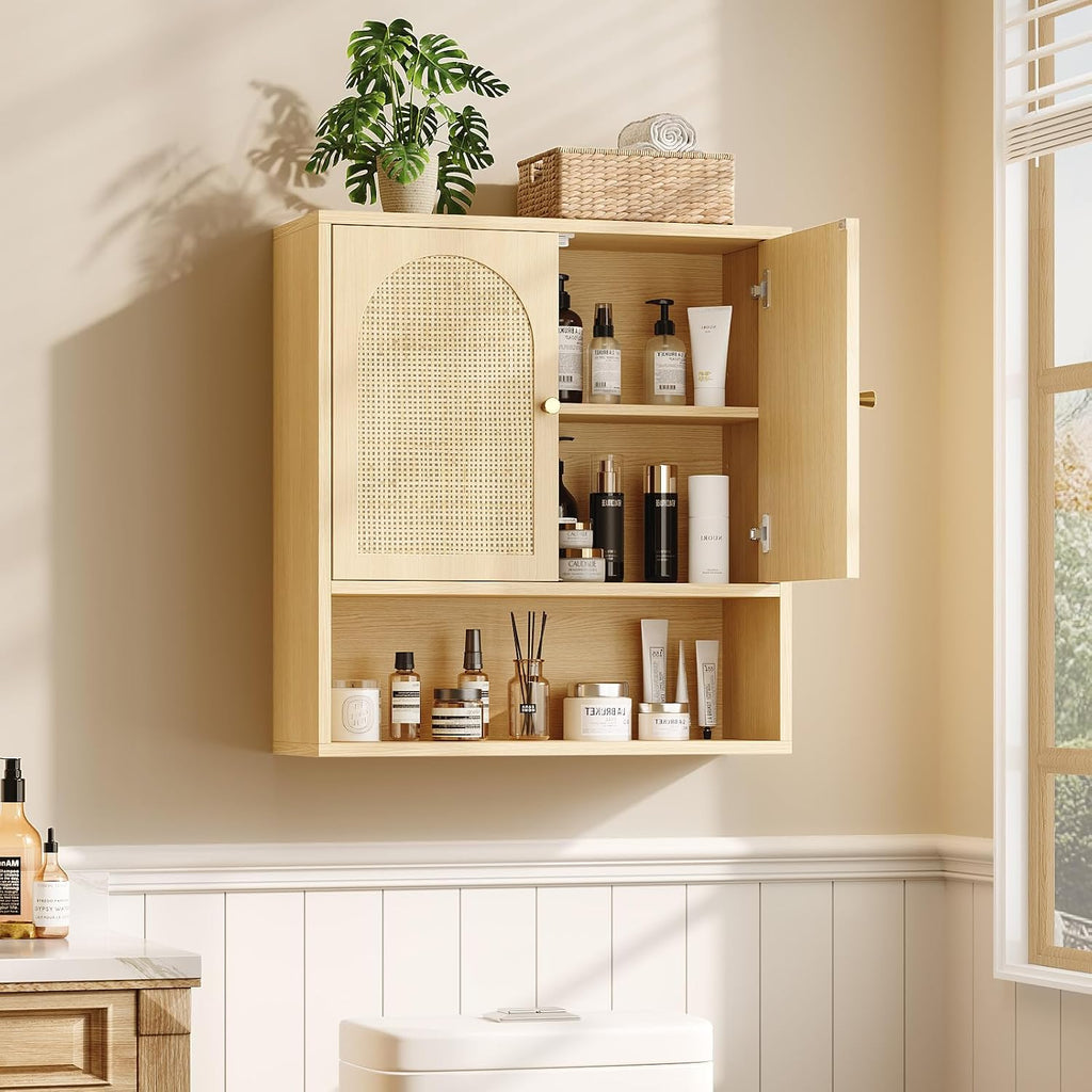 Woven Rattan Hanging Storage Cabinet