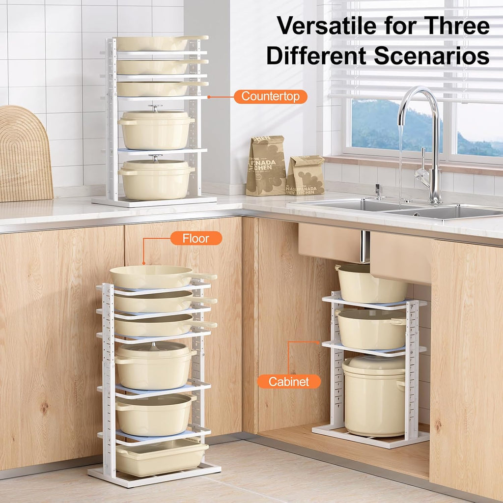 6-Tier Adjustable Kitchen Pot Rack