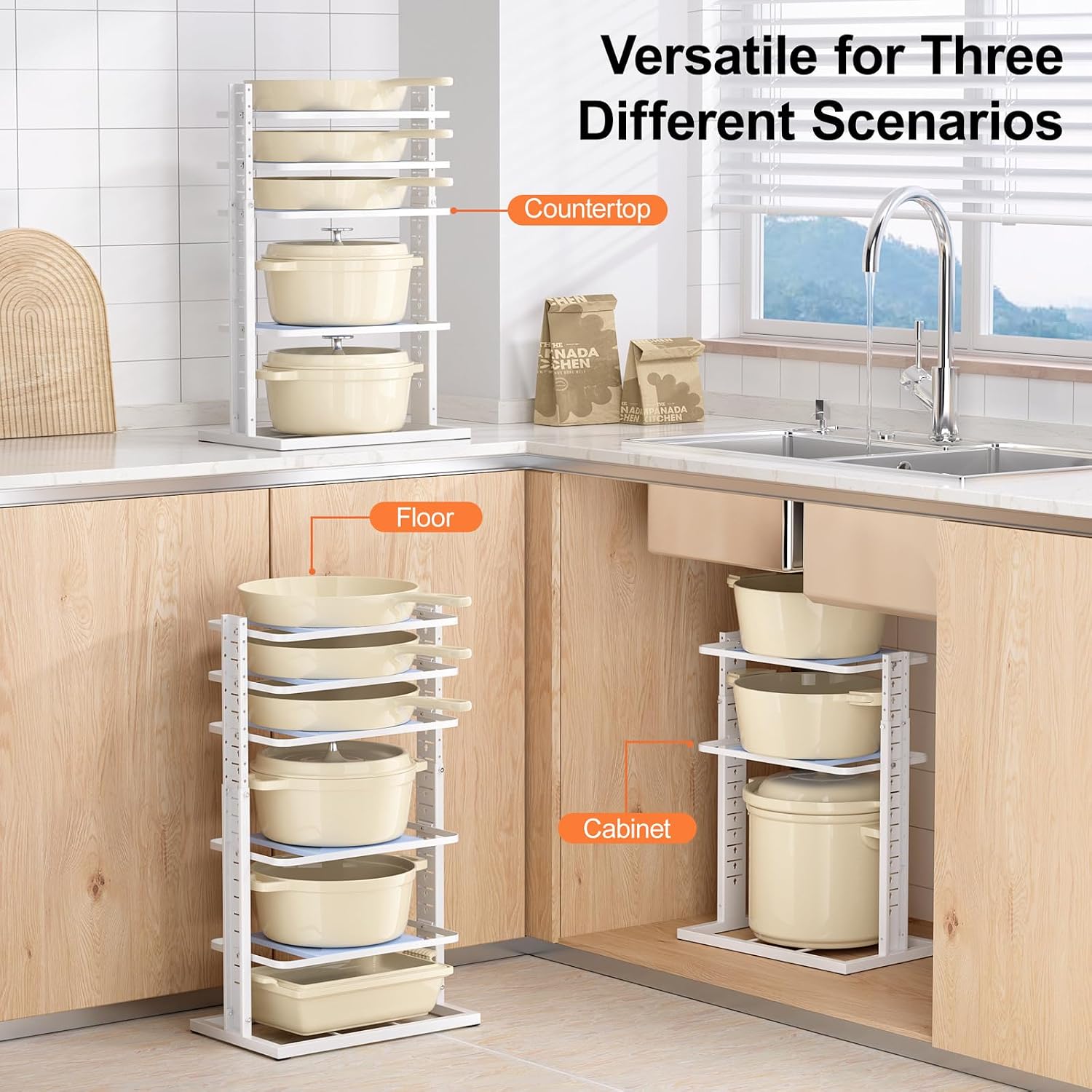 6-Tier Adjustable Kitchen Pot Rack