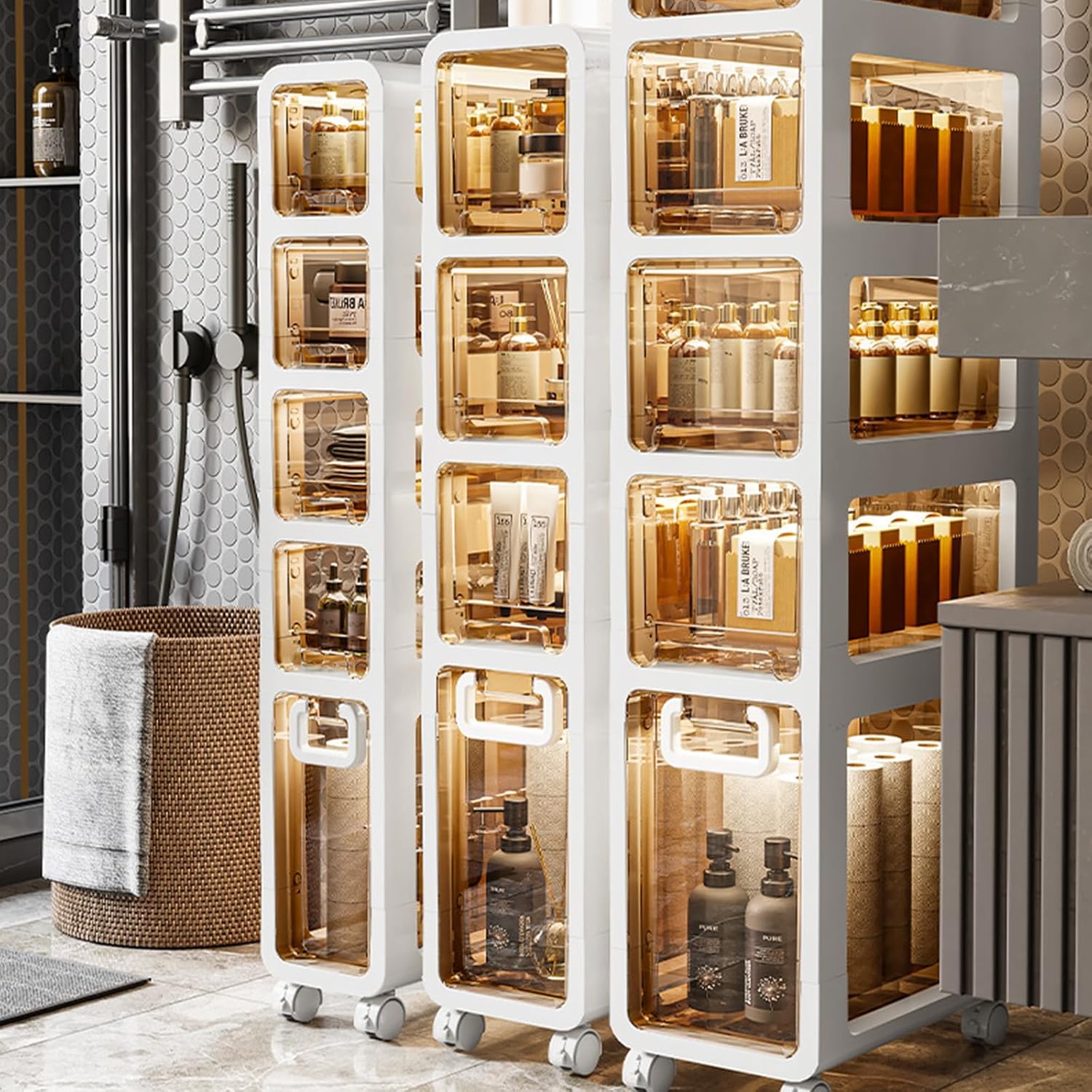 5-Tier Slim Rolling Storage Cabinet