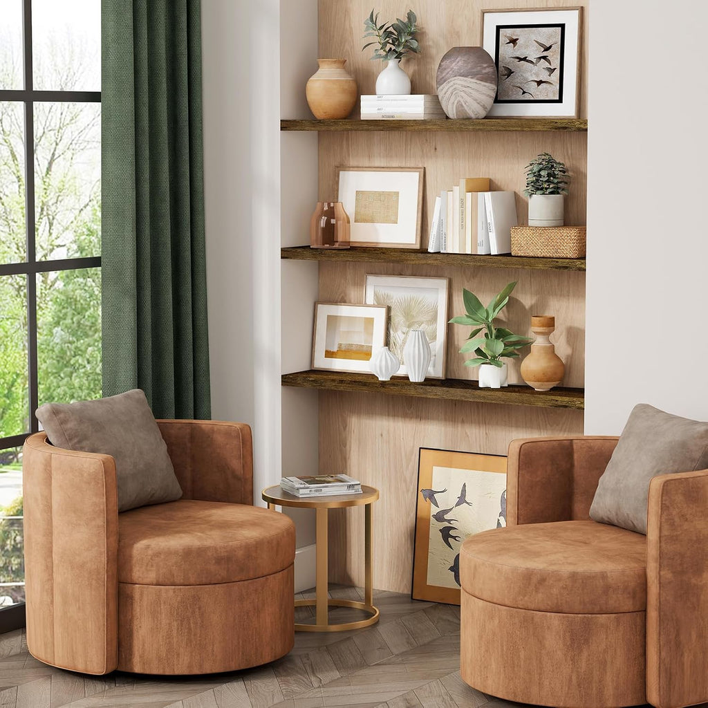 Deep Rustic Wood Wall Floating Shelves