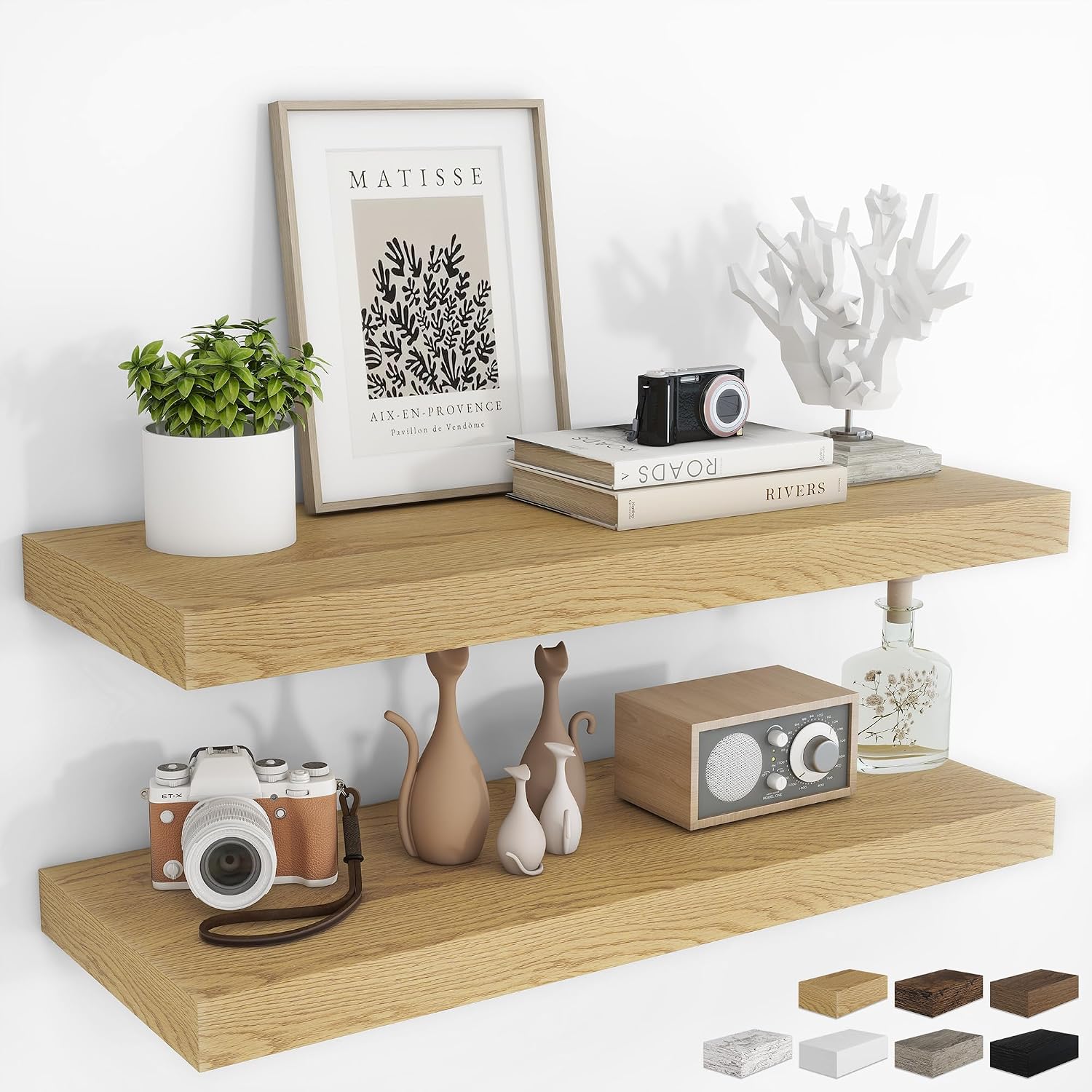 Rustic Wood Wall Floating Shelves