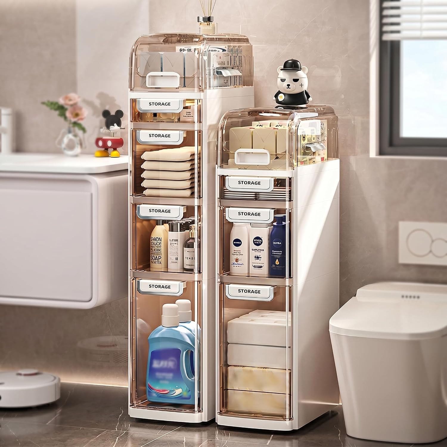 Narrow Wheeled Waterproof Storage Cabinet