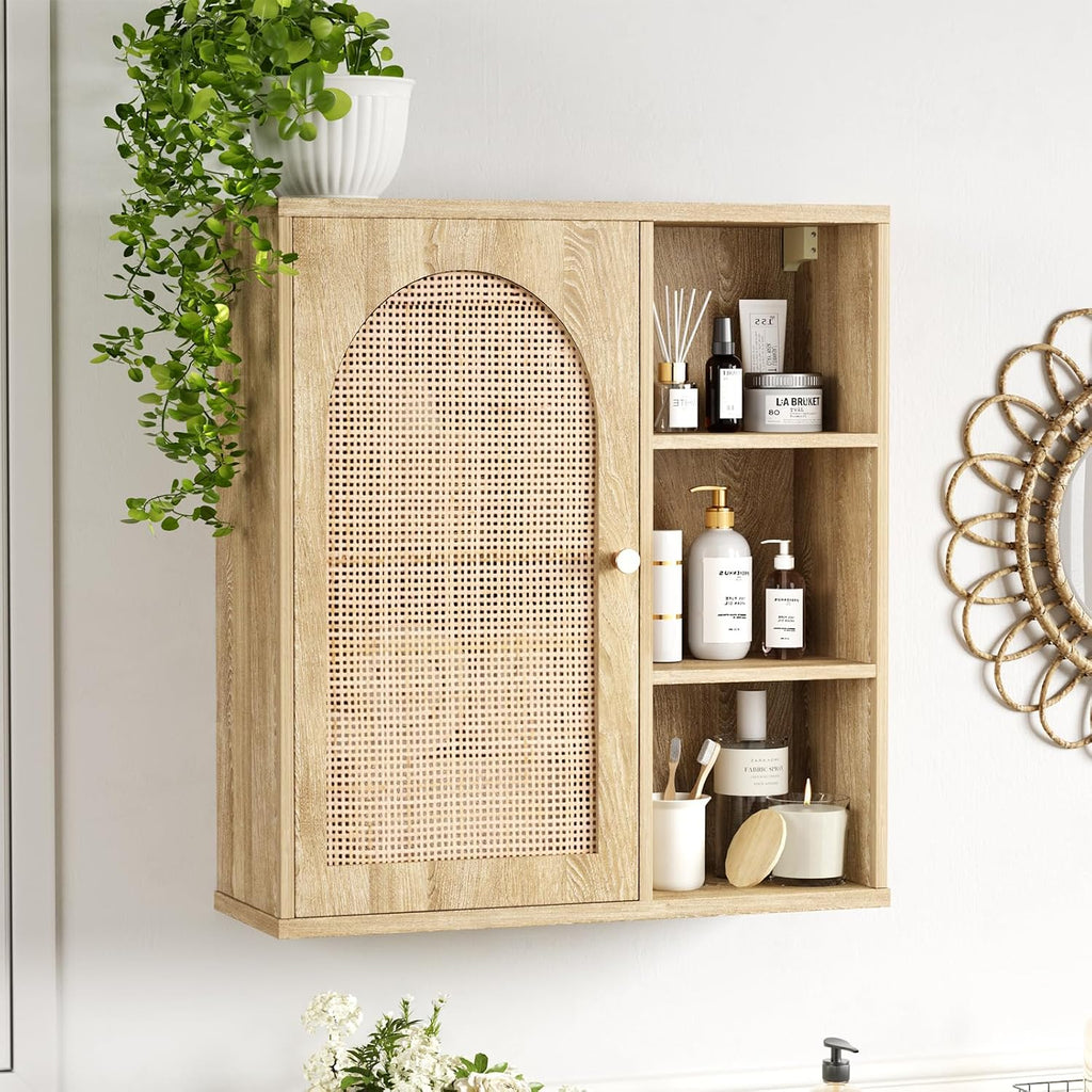 Rattan Wall Mounted Storage Cabinet