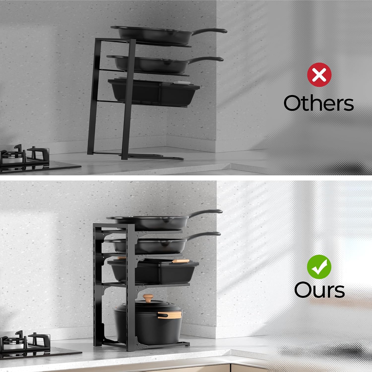 2Pack 4-Tier Cookware Storage Rack