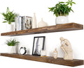 Long Solid Wood Floating Wall Shelves