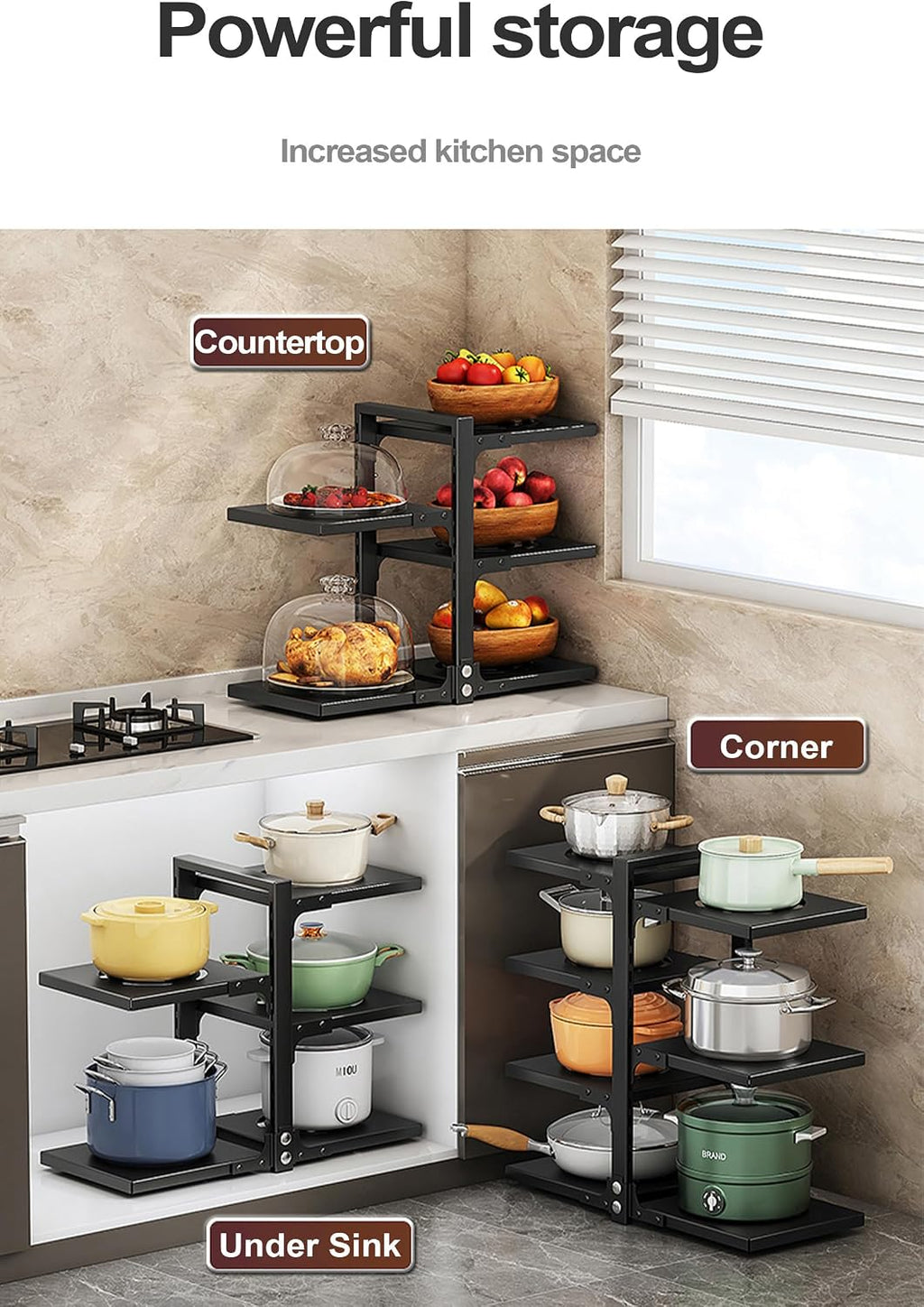 7-Tier Kitchen Pot Pan Storage Rack