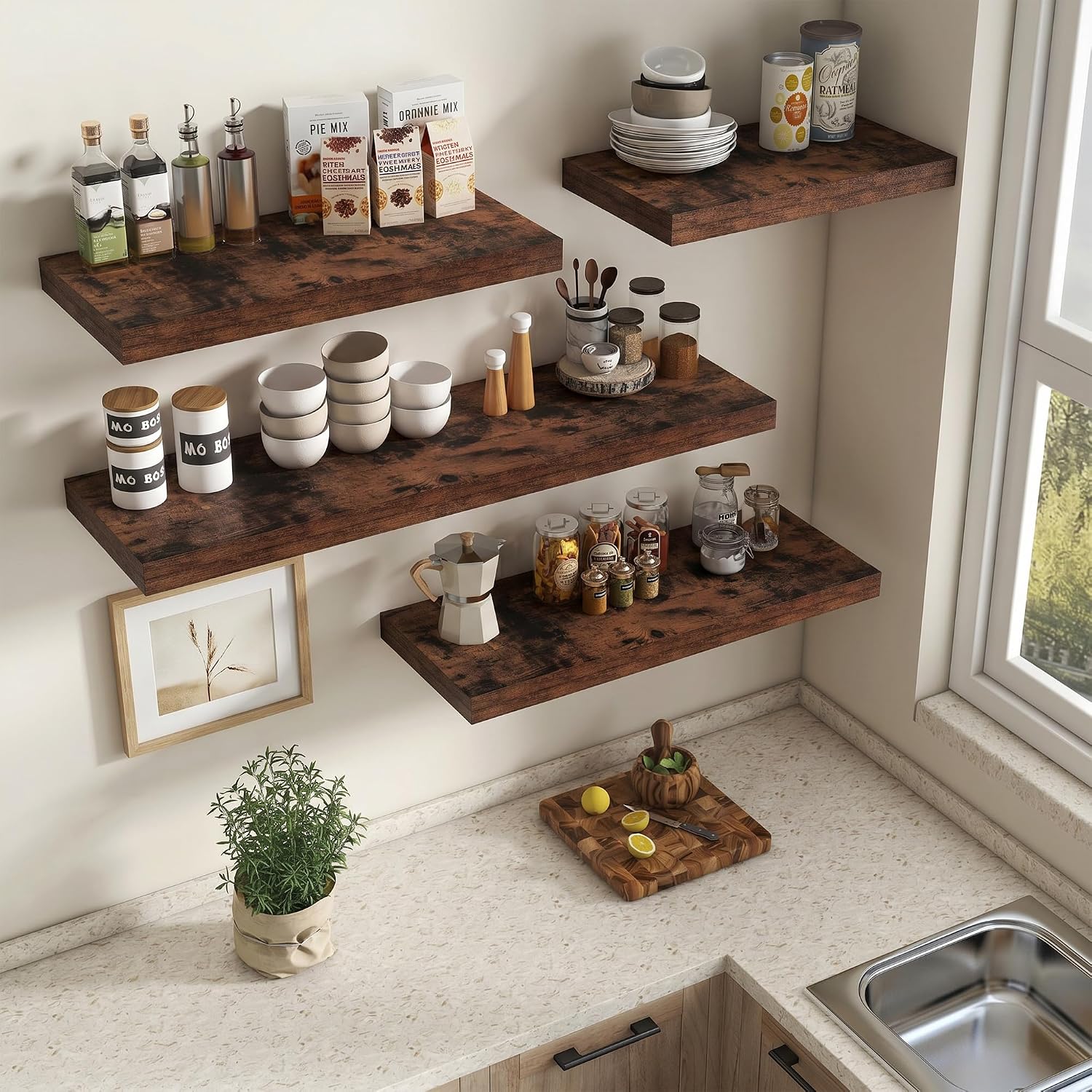 Deep Farmhouse Rustic Wall Shelves