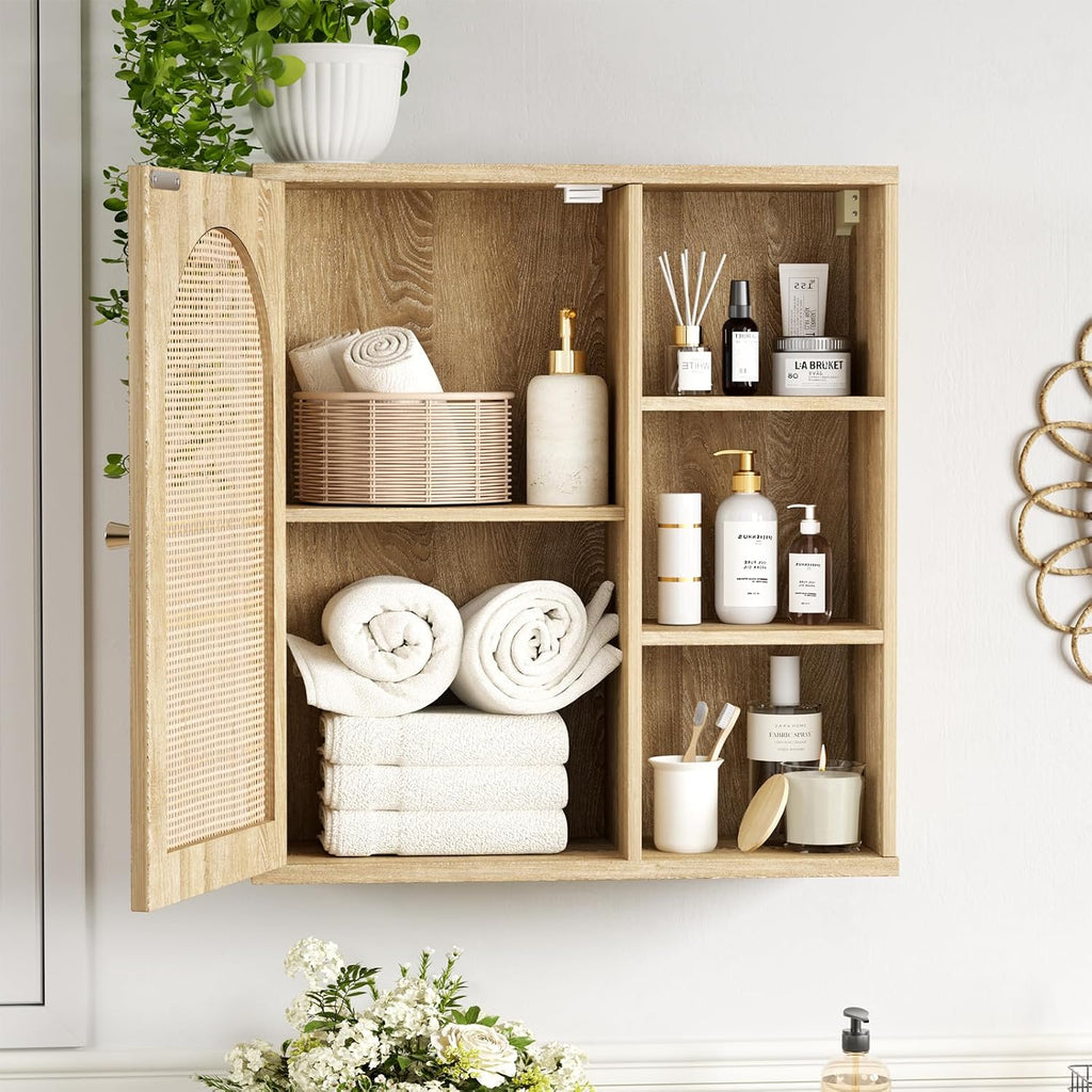 Rattan Wall Mounted Storage Cabinet