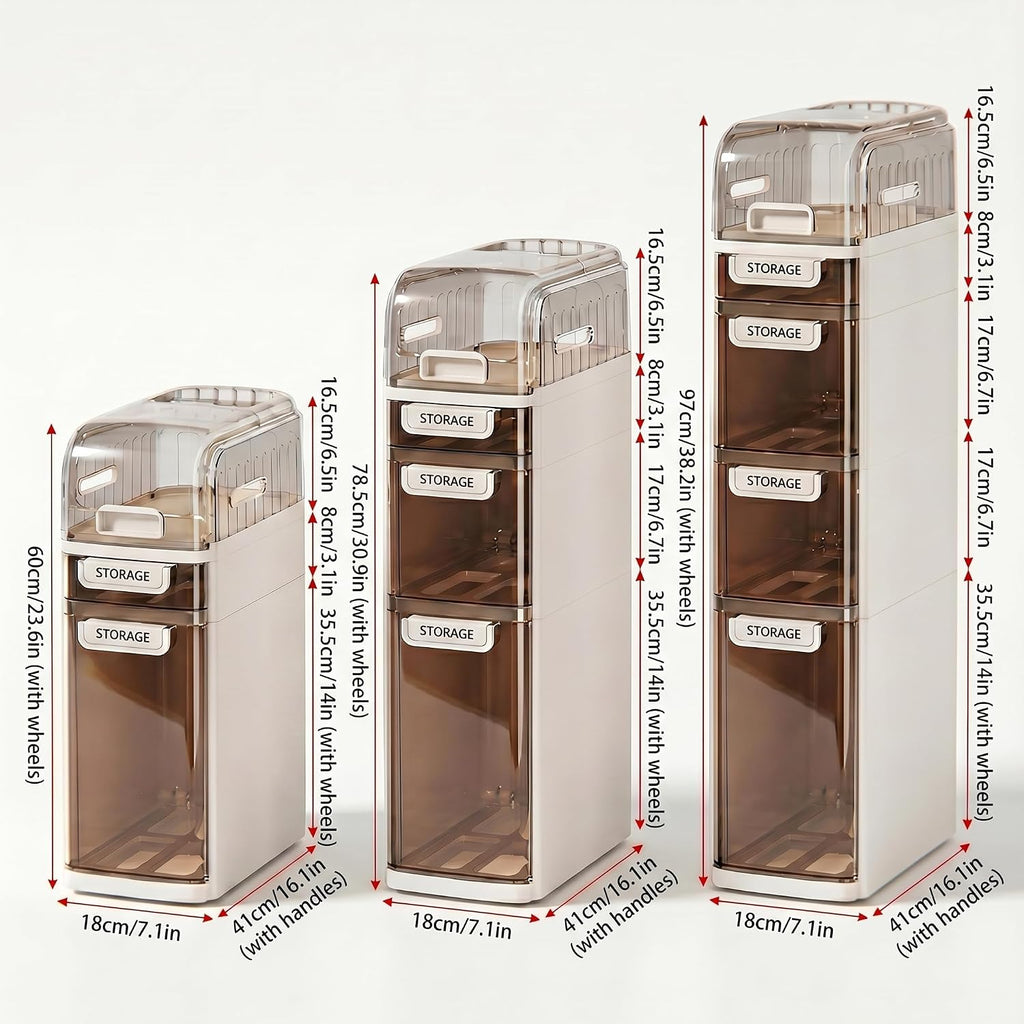 Narrow Wheeled Waterproof Storage Cabinet