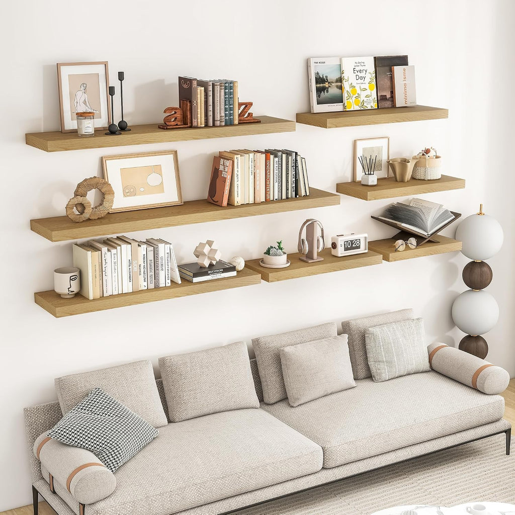 Rustic Wood Wall Floating Shelves